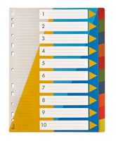 Przekładki PP A4 numeryczne 1-10
