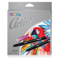 Cienkopisy z plastikową końcówką Colorino artist 12 kolorów