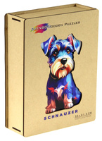 Puzzle 200 drewniane kolorowe Pies Sznaucer