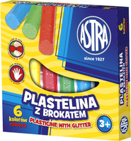 Plastelina z brokatem Astra 6 kolorów
