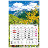 Kalendarz 2026 jednodzielny główka płaska Tatry