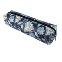 Piórnik szkolny młodzieżowy prostokąt kostka Kwiaty Boho