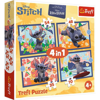 Puzzle 4w1 Wakacje na Hawajach Disney Stitch 34666