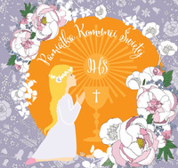 Karnet Swarovski kwadrat CL102_SG Komunia Dziewczynka