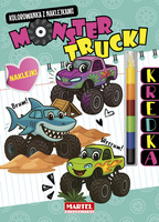 Monster Trucki. Kolorowanka z naklejkami (modułowa kredka)