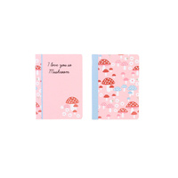 Paczka zeszyt A5 48k.kratka  Pink Mushrooms mix pakiet 5 sztuk