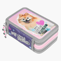 Piórnik 3-komorowy z wyposażeniem My little Friend Sweet Pomeranian