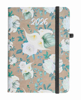 Kalendarz 2026 Flamenco A6 tygodniowy białe kwiaty