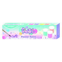 Farby plakatowe 22ml pastel KEYROAD pędzelek gratis 6 kolorów