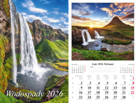 Kalendarz 2026 ścienny 13-k Wodospady