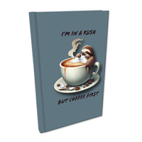 Notes A5 kratka Soft Touch Leniwiec Kawa