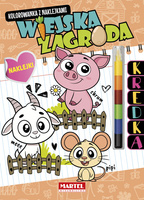 Wiejska zagroda. Kolorowanka z naklejkami (modułowa kredka)