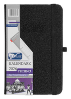 Kalendarz 2026 Techno A6 tygodniowy czarny