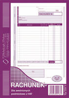 Rachunek A5 dla zwolnionych z VAT pion