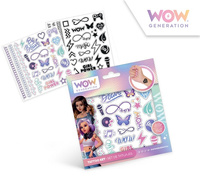 Zestaw tatuaży kolorowych i czarno-białych WOW 50 szt.