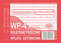 Polecenie przelewu wpłata gotówkowa A6 4 odcinkowe A6
