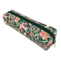 Piórnik szkolny młodzieżowy prostokąt kostka Paisley Kwiaty Green