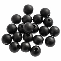 Koraliki drewniane matowa czerń 20szt.