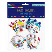 Naklejki z pianki Świąteczni Przyjaciele 12 szt.