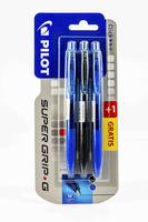 Długopis Super Grip G Pilot automatyczny 1x niebieski + 1x czarny + 1x niebieski gratis blister