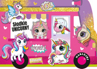 Słodkie unicorny. Kolorowanka z wykrojnika