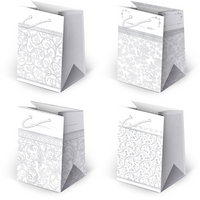 Torebki ozdobne T5-18 Białe grafika 10 sztuk