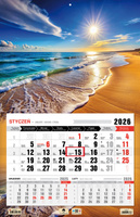 Kalendarz 2026 trójdzielny jednodzielny Bałtyk KTJ3 V17