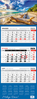 Kalendarz 2026 trójdzielny premium z wypukłą główką Plaża KT2 V81
