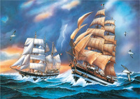Diamentowa Mozaika Żaglowce na morzu w sztormie NO-1007126