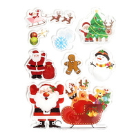 Naklejki żelowe Mikołaje 8szt.