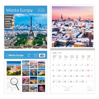 Kalendarz 2026 Miasta Europy z naklejkami