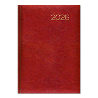 Kalendarz 2026 książkowy A5 dzienny czerwony SK2