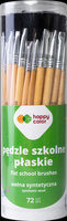 Pędzle szkolne płaskie syntetyczne 2/6/10 Happy Color mix 72 szt.
