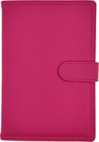 Kalendarz 2026 A5 dzienny z zapięciem ekoskóra malinowy