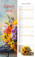 Kalendarz 2026 paskowy Kwiaty