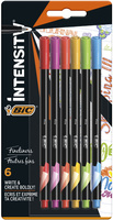 Cienkopisy Intensity Fine mix Rainbow BIC blister 6 kolorów