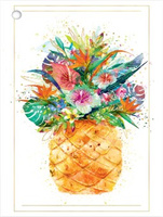 Karnet mini B8 Ananas z kwiatami