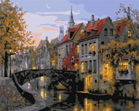 Malowanie po numerach BRUSHME 40x50 cm Zmierzch w mieście