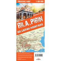 Rila&Pirin Bulgarian Mountains trekking map 1:80 000 laminat 2018