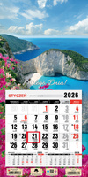 Kalendarz 2026 trójdzielny jednodzielny mini z magnesem Grecja KTJ2 V38