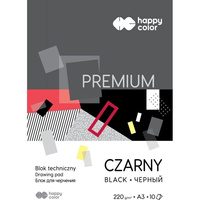 Paczka Blok techniczny czarny A3 Premium 220g Happy Color 10sztuk