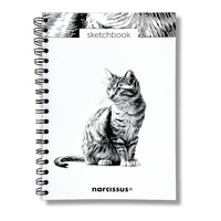 Szkicownik B5 Kot na spirali z perforacją 60k