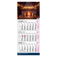 Kalendarz 2026 trójdzielny Premium Kominek