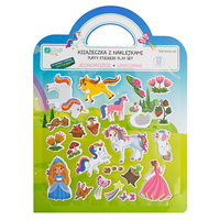 Książeczka  z naklejkami wielokrotnego użytku Jednorożce