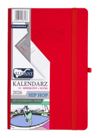 Kalendarz 2026 12 m-cy. Hip hop A5 tygodniowy czerwony