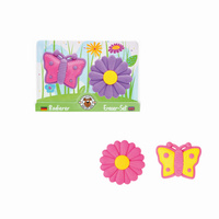 Zestaw gumek do ścierania Kwiatek i Motylek 2 sztuki mix kolorów