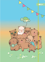 Teczka A4 kartonowa z gumką Kapibara Kapi Fun Happy Color