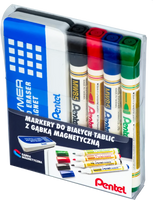 Zestaw 4 markerów+gąbka magnetyczna