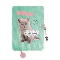 Pamiętnik z kłódką A5 włochacz Fluffy Kitty 96k.