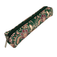 Piórnik mini prostokąt Paisley Kwiaty Green